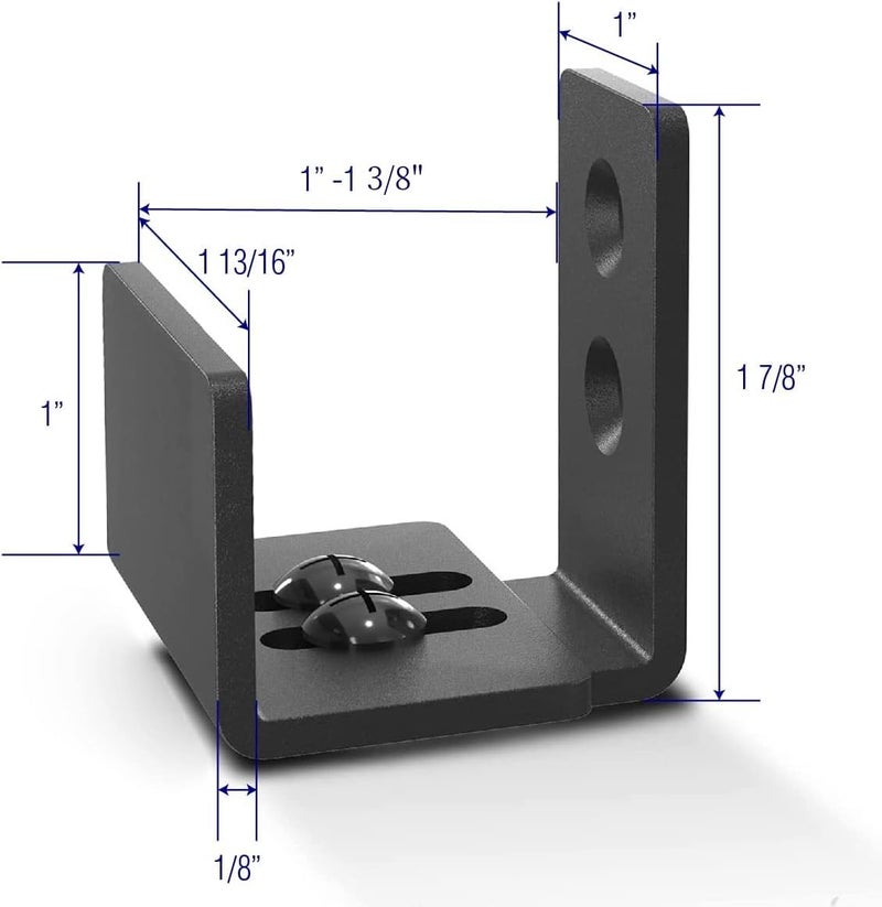 JUBEST Matte Black Floor Guide Wall Mount Sliding Barn Door Hardware Up to 1-3/8"W 1-1/4"H Set of 2 - Image 5
